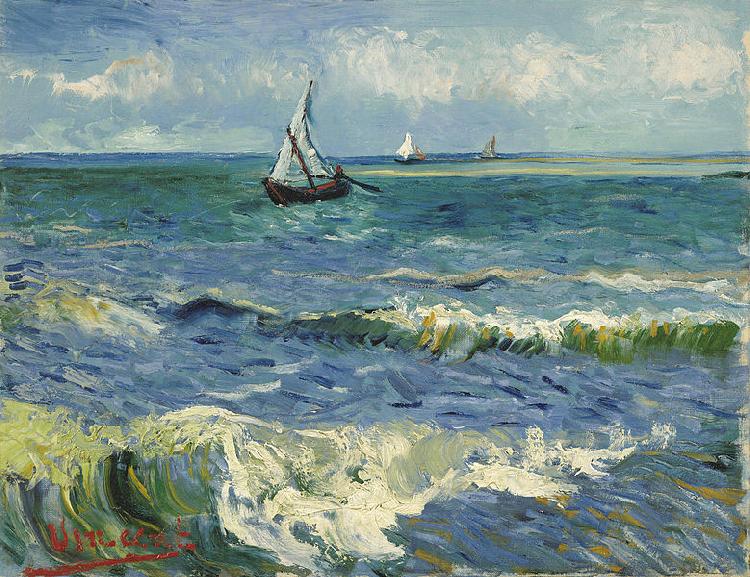 Vincent Van Gogh Zeegezicht bij Les Saintes-Maries-de-la-Mer Spain oil painting art